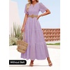 image:imageZESICA Womens Summer Casual V Neck Eyelet A Line Maxi DressesLight Purple