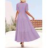 image:imageZESICA Womens Summer Casual V Neck Eyelet A Line Maxi DressesLight Purple