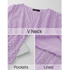 image:imageZESICA Womens Summer Casual V Neck Eyelet A Line Maxi DressesLight Purple
