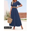 image:imageZESICA Womens Summer Casual V Neck Eyelet A Line Maxi DressesNavy