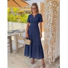 image:imageZESICA Womens Summer Casual V Neck Eyelet A Line Maxi DressesNavy