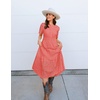 image:imageZESICA Womens Summer Casual V Neck Eyelet A Line Maxi DressesPeach