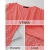 image:imageZESICA Womens Summer Casual V Neck Eyelet A Line Maxi DressesPeach
