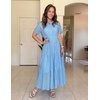 image:imageZESICA Womens Summer Casual V Neck Eyelet A Line Maxi DressesSky