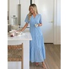 image:imageZESICA Womens Summer Casual V Neck Eyelet A Line Maxi DressesSky