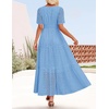 image:imageZESICA Womens Summer Casual V Neck Eyelet A Line Maxi DressesSky