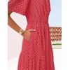 image:imageZESICA Womens Summer Casual V Neck Eyelet A Line Maxi DressesWatermelon