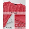 image:imageZESICA Womens Summer Casual V Neck Eyelet A Line Maxi DressesWatermelon