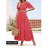 image:imageZESICA Womens Summer Casual V Neck Eyelet A Line Maxi DressesWatermelon