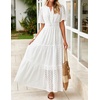 image:imageZESICA Womens Summer Casual V Neck Eyelet A Line Maxi DressesWhite
