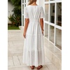 image:imageZESICA Womens Summer Casual V Neck Eyelet A Line Maxi DressesWhite