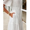 image:imageZESICA Womens Summer Casual V Neck Eyelet A Line Maxi DressesWhite