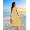 image:imageZESICA Womens Summer Casual V Neck Eyelet A Line Maxi DressesYellow