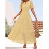 image:imageZESICA Womens Summer Casual V Neck Eyelet A Line Maxi DressesYellow