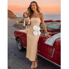 image:imageZESICA Womens Summer Cocktail Strapless Bodycon Maxi DressApricot