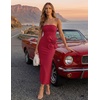 image:imageZESICA Womens Summer Cocktail Strapless Bodycon Maxi DressDark Red