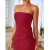 image:imageZESICA Womens Summer Cocktail Strapless Bodycon Maxi DressDark Red