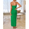 image:imageZESICA Womens Summer Cocktail Strapless Bodycon Maxi DressGreen