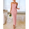image:imageZESICA Womens Summer Cocktail Strapless Bodycon Maxi DressPink
