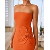 image:imageZESICA Womens Summer Cocktail Strapless Bodycon Maxi DressSolid Orange