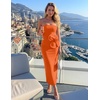 image:imageZESICA Womens Summer Cocktail Strapless Bodycon Maxi DressSolid Orange