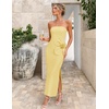 image:imageZESICA Womens Summer Cocktail Strapless Bodycon Maxi DressYellow