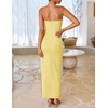 image:imageZESICA Womens Summer Cocktail Strapless Bodycon Maxi DressYellow