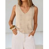 image:imageZESICA Womens Summer Crochet Sleeveless Tank TopsApricot