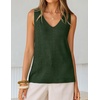 image:imageZESICA Womens Summer Crochet Sleeveless Tank TopsArmygreen