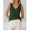 image:imageZESICA Womens Summer Crochet Sleeveless Tank TopsArmygreen
