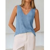 image:imageZESICA Womens Summer Crochet Sleeveless Tank TopsBlue