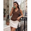 image:imageZESICA Womens Summer Crochet Sleeveless Tank TopsBrown