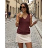 image:imageZESICA Womens Summer Crochet Sleeveless Tank TopsBurgundy
