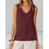 image:imageZESICA Womens Summer Crochet Sleeveless Tank TopsBurgundy
