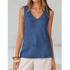 image:imageZESICA Womens Summer Crochet Sleeveless Tank TopsDustyblue