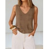 image:imageZESICA Womens Summer Crochet Sleeveless Tank TopsKhaki