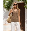 image:imageZESICA Womens Summer Crochet Sleeveless Tank TopsKhaki