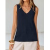 image:imageZESICA Womens Summer Crochet Sleeveless Tank TopsNavyblue