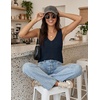 image:imageZESICA Womens Summer Crochet Sleeveless Tank TopsNavyblue