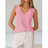 image:imageZESICA Womens Summer Crochet Sleeveless Tank TopsPink