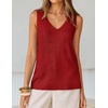 image:imageZESICA Womens Summer Crochet Sleeveless Tank TopsRed