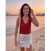 image:imageZESICA Womens Summer Crochet Sleeveless Tank TopsRed