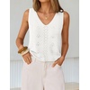 image:imageZESICA Womens Summer Crochet Sleeveless Tank TopsWhite