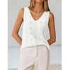 image:imageZESICA Womens Summer Crochet Sleeveless Tank TopsWhite