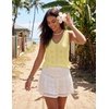 image:imageZESICA Womens Summer Crochet Sleeveless Tank TopsYellow