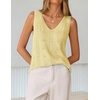image:imageZESICA Womens Summer Crochet Sleeveless Tank TopsYellow