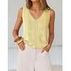 image:imageZESICA Womens Summer Crochet Sleeveless Tank TopsYellow