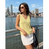 image:imageZESICA Womens Summer Crochet Sleeveless Tank TopsYellow