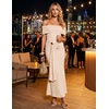 image:imageZESICA Womens Summer Elegant Off Shoulder Bodycon Maxi DressApricot