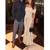 image:imageZESICA Womens Summer Elegant Off Shoulder Bodycon Maxi DressApricot